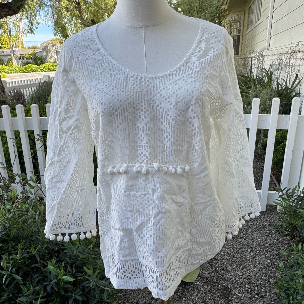 Corey Lynn Calter Elegant White Lace Women's Top